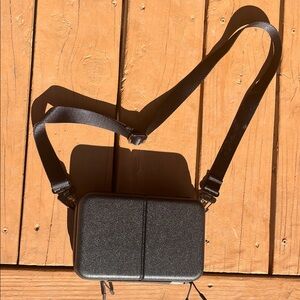 JULY Black Crossbody Bag / hard shell compact case